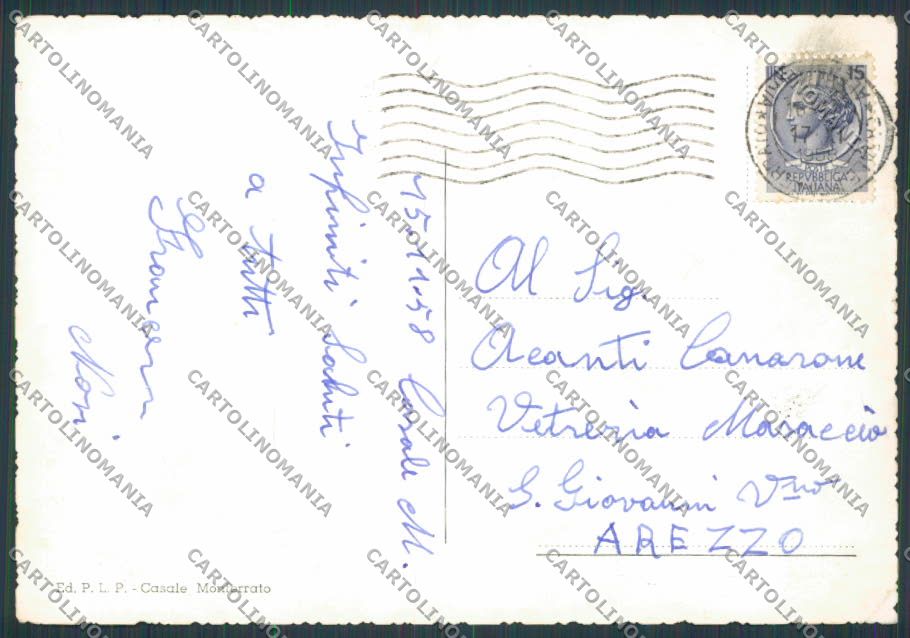 Alessandria Casale Monferrato Ponte sul Po ABRASA foto FG cartolina BB2928 – retro