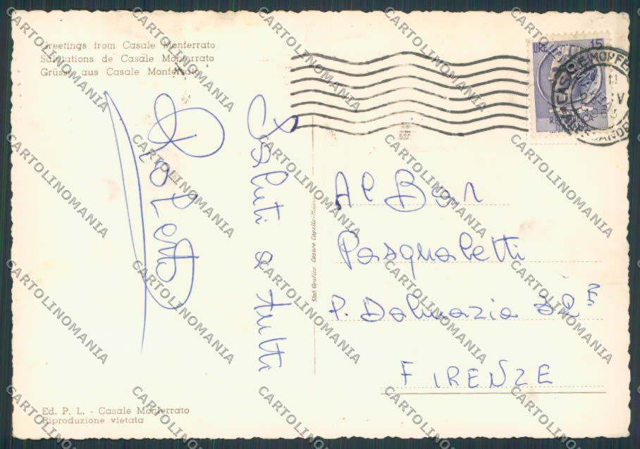Alessandria Casale Monferrato Vedutine foto FG cartolina BB2930 – retro