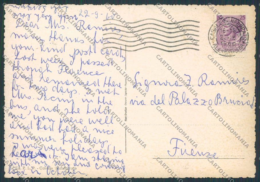 Alessandria Casale Monferrato Ponte sul Po FG cartolina BB2934 – retro