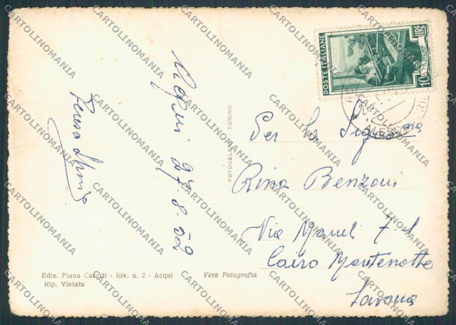 Alessandria Acqui saluti da Vedutine PIEGA foto FG cartolina BB2939 – retro
