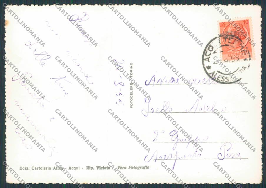 Alessandria Acqui Vedutine foto FG cartolina BB2940 – retro