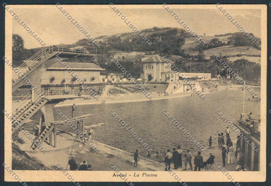 Alessandria Acqui Piscina PIEGATA FG cartolina BB2950 – fronte