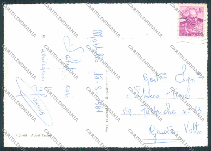 Alessandria Morbello saluti da Piazza Croce Costa foto FG cartolina BB2954 – retro