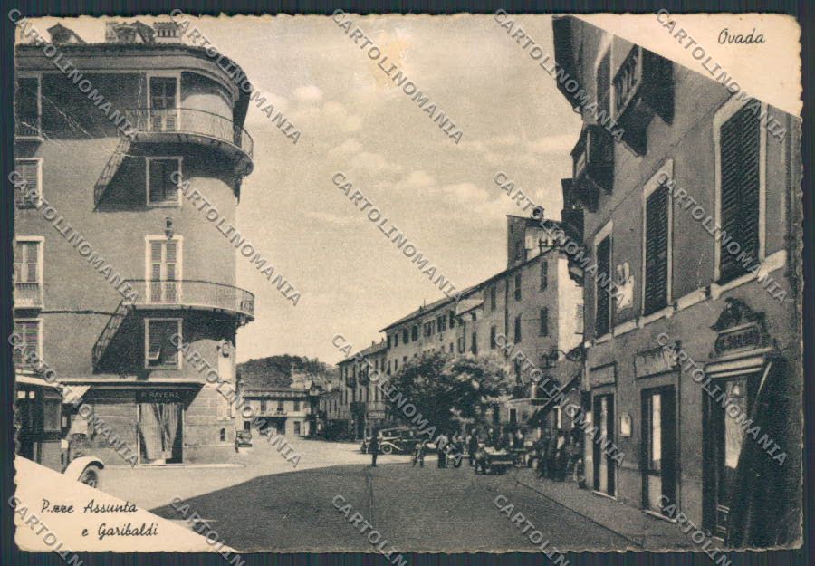 Alessandria Ovada Piazza Assunta Garibaldi PIEGA ABRASA FG cartolina BB2969 – fronte