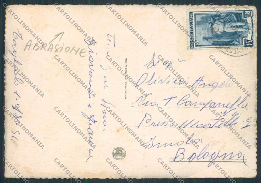 Alessandria Ovada Piazza Assunta Garibaldi PIEGA ABRASA FG cartolina BB2969 – retro