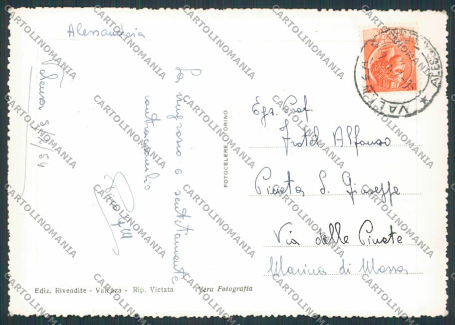 Alessandria Valenza Scuole foto FG cartolina BB2991 – retro