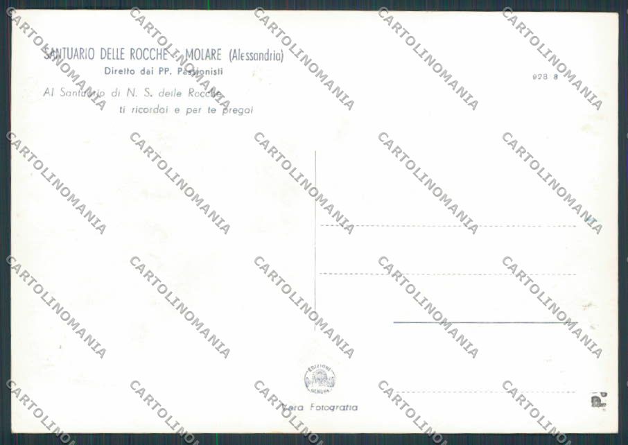 Alessandria Molare Santuario delle Rocche foto FG cartolina BB2999 – retro
