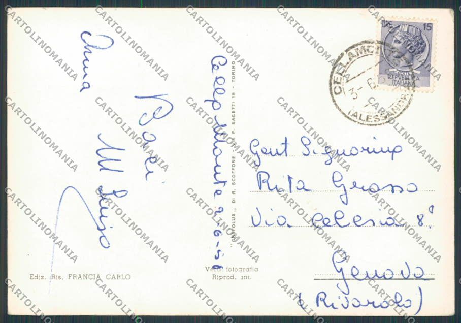 Alessandria Cellamonte Panorama foto FG cartolina BB3003 – retro
