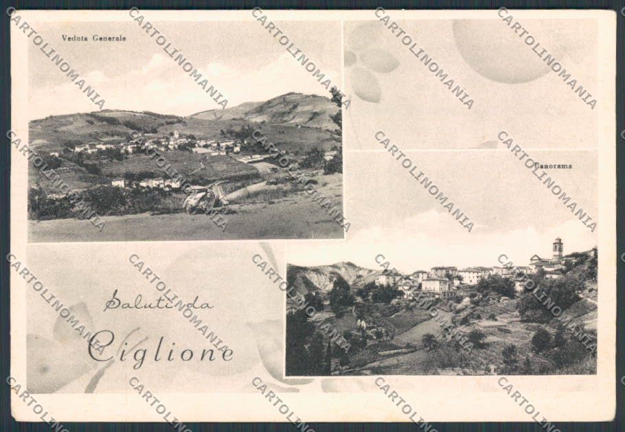 Alessandria Ciglione saluti da Vespa Panorama FG cartolina BB3004 – fronte