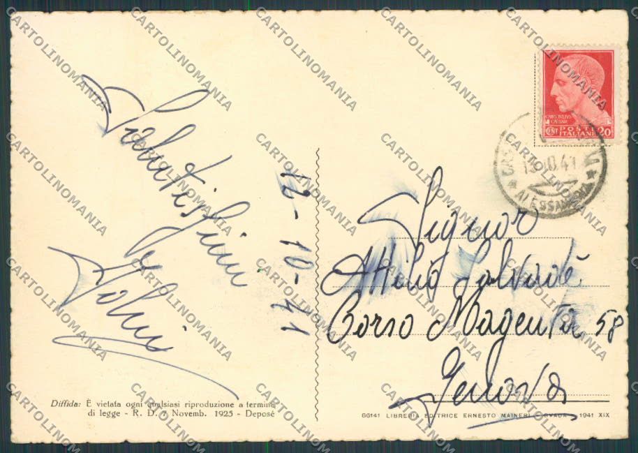 Alessandria Castelli Ovadesi Lerma Basaluzzo FG cartolina BB3011 – retro