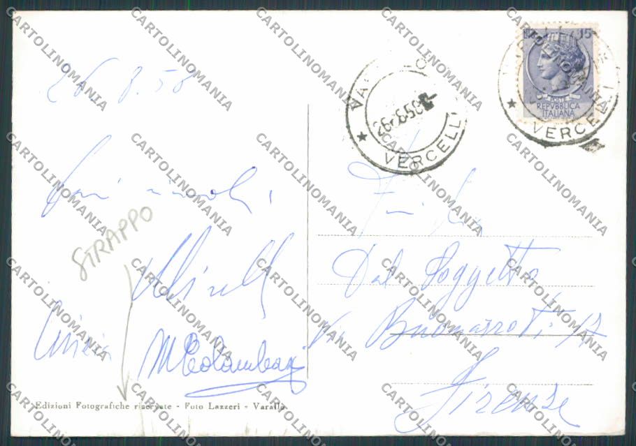 Vercelli Varallo Sesia Panorama STRAPPO foto FG cartolina BB3022 – retro