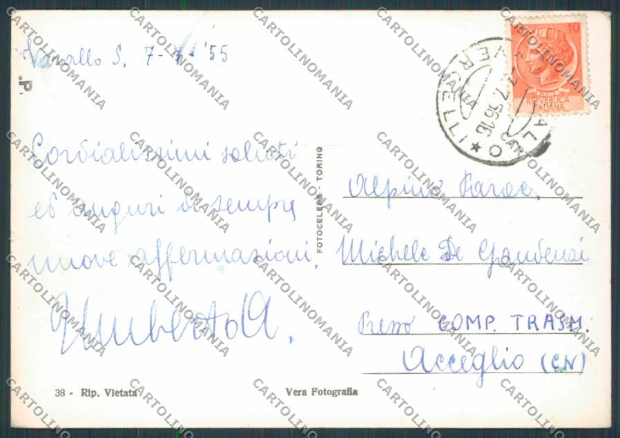 Vercelli Varallo Sesia Piazza Ferrari foto FG cartolina BB3029 – retro