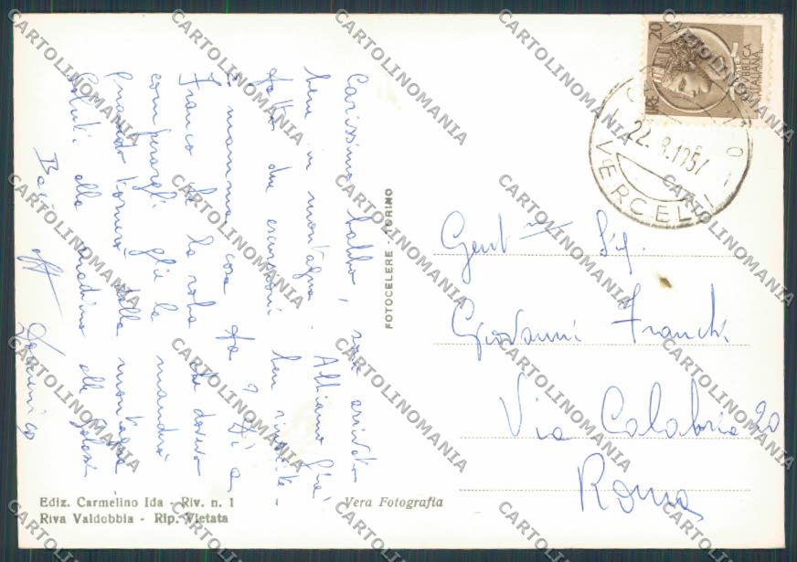 Vercelli Riva Valdobbia Panorama Monte Rosa foto FG cartolina BB3048 – retro