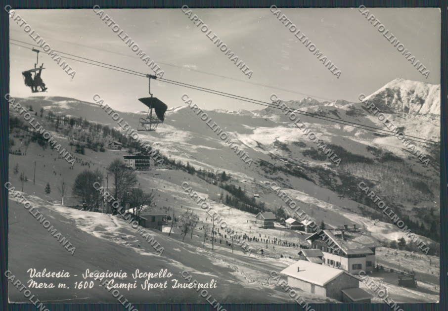 Vercelli Mera Seggiovia Scopello Sci Nevicata foto FG cartolina BB3073 – fronte