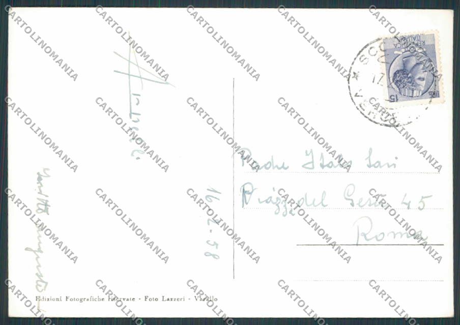 Vercelli Mera Seggiovia Scopello Sci Nevicata foto FG cartolina BB3073 – retro