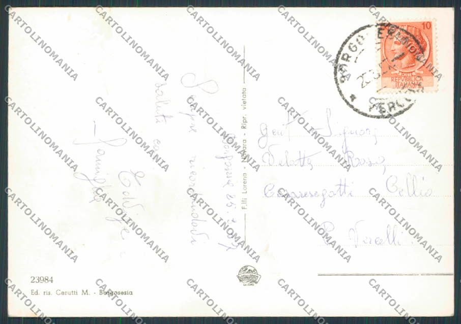 Vercelli Borgosesia Panorama foto FG cartolina BB3082 – retro