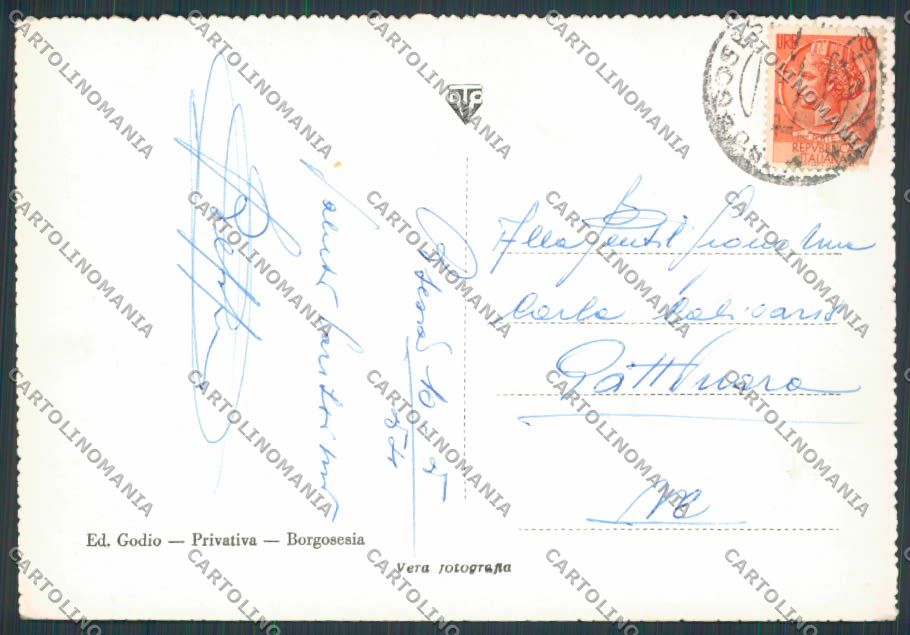 Vercelli Borgosesia Palazzo del Comune foto FG cartolina BB3083 – retro