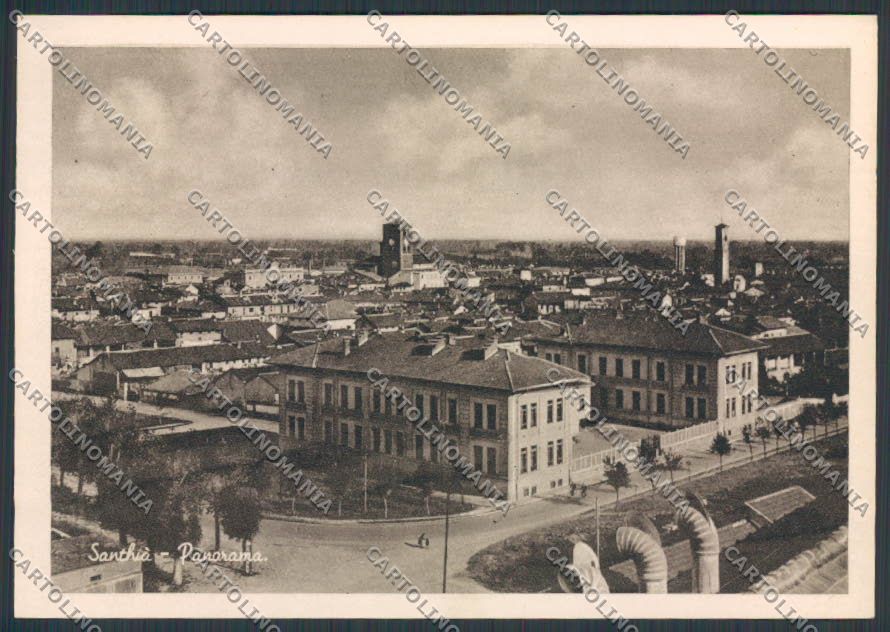 Vercelli Santhià Panorama FG cartolina BB3088 – fronte