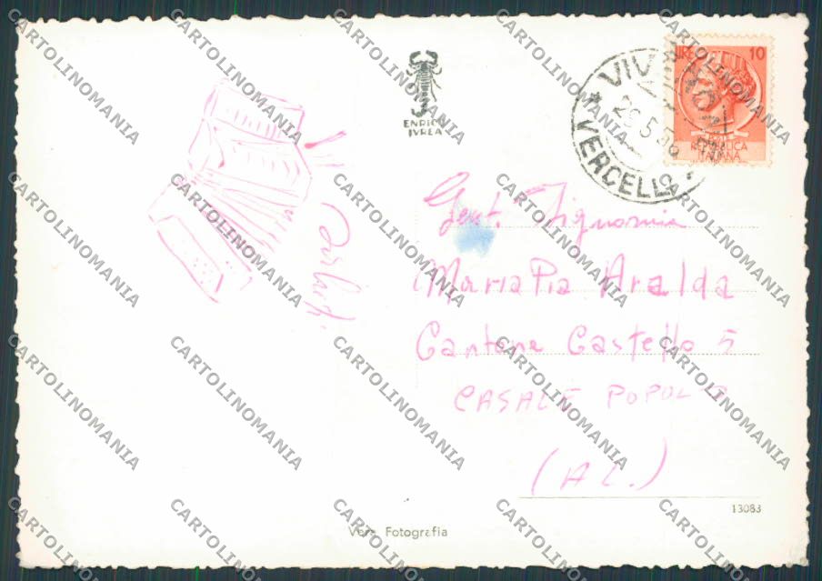 Biella Lago di Viverone Vedutine foto FG cartolina BB3105 – retro
