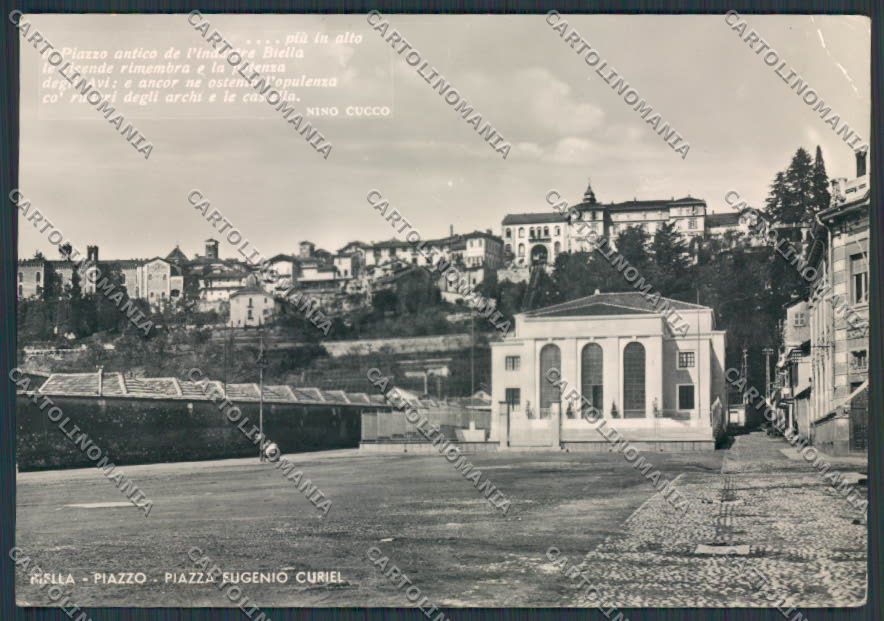 Biella Città Piazza Curiel PIEGA foto FG cartolina BB3112 – fronte