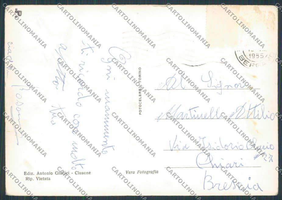 Bergamo Clusone saluti da Vedutine foto FG cartolina BB3113 – retro
