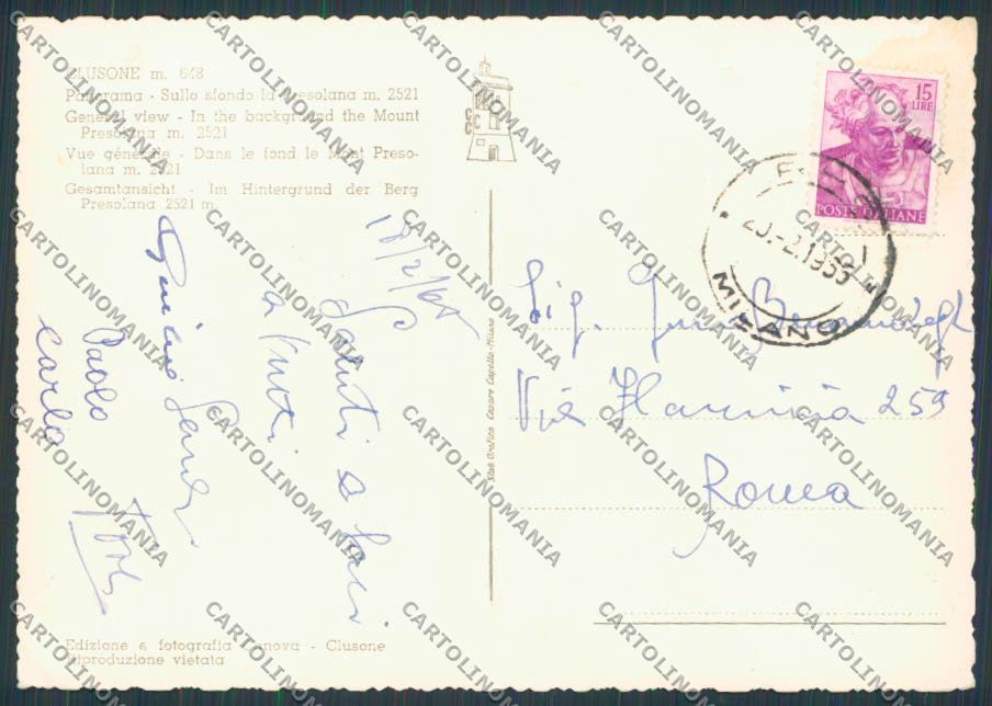 Bergamo Clusone Panorama foto FG cartolina BB3116 – retro