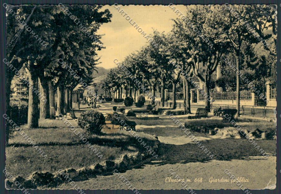 Bergamo Clusone Giardini Pubblici MACCHIA FG cartolina BB3117 – fronte
