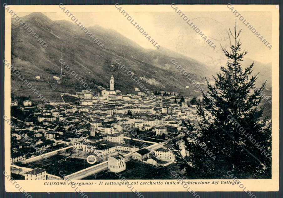 Bergamo Clusone Collegio Maj FG cartolina BB3118 – fronte