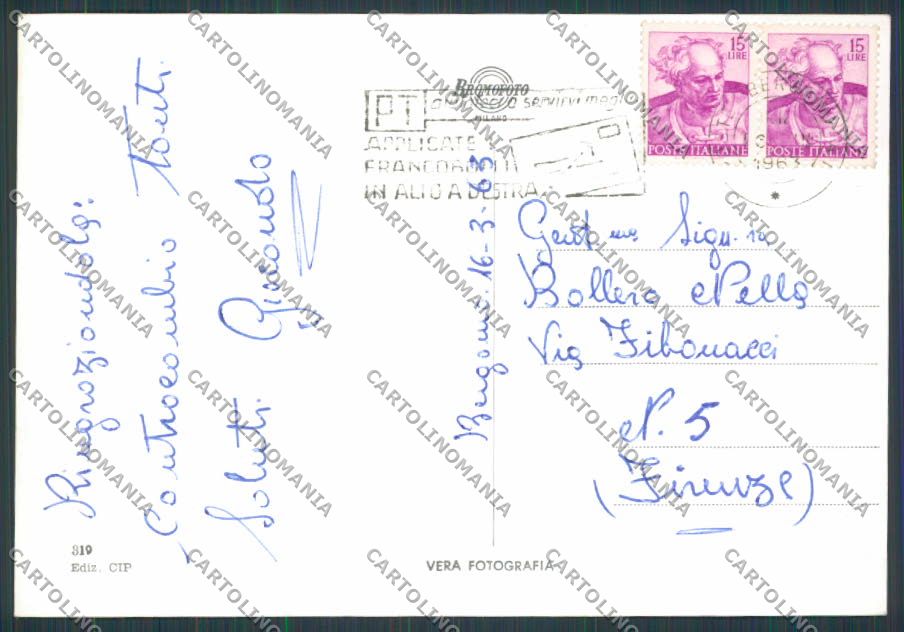 Bergamo Città Vedutine foto FG cartolina BB3126 – retro
