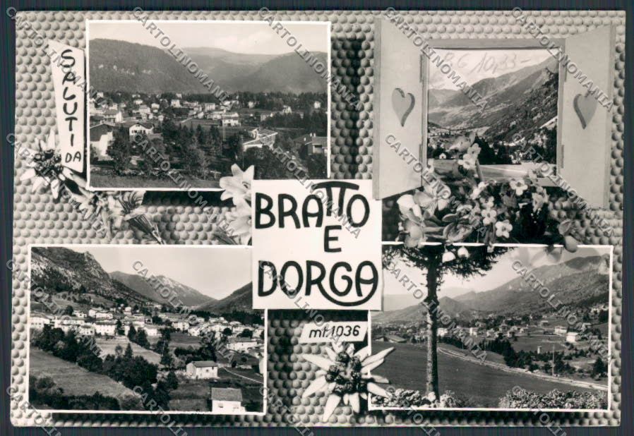 Bergamo Bratto Dorga Vedutine saluti da foto FG cartolina BB3149 – fronte