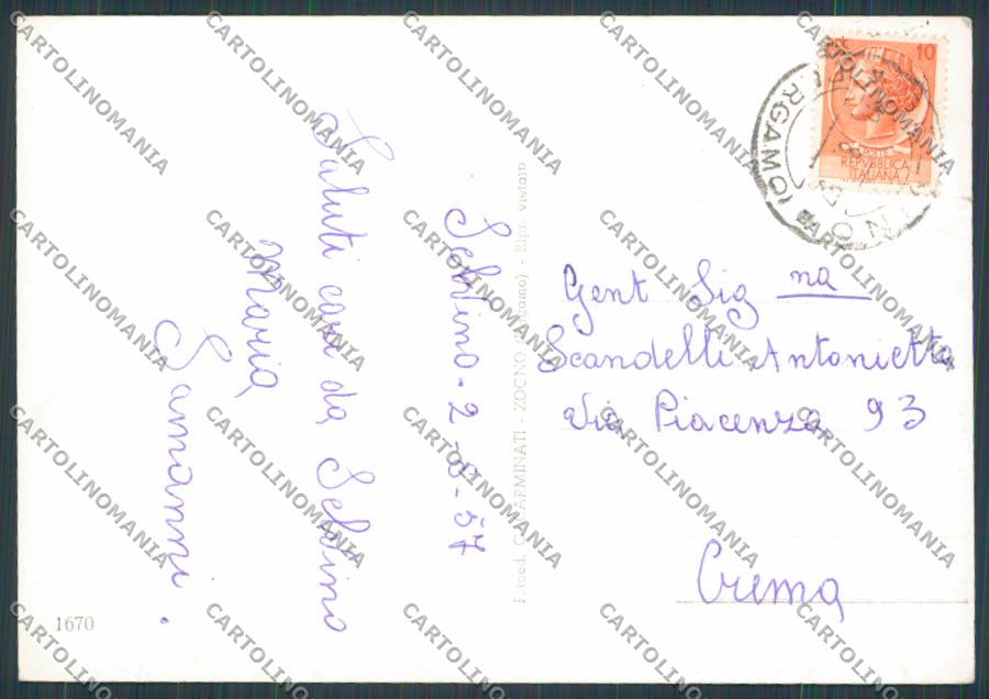 Bergamo Selvino saluti da foto FG cartolina BB3158 – retro