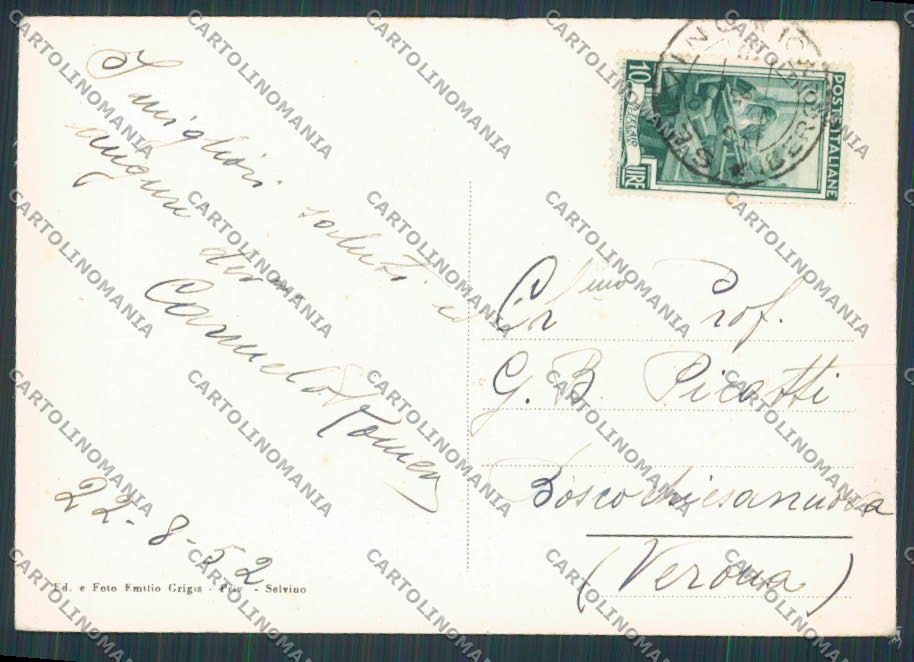 Bergamo Selvino Panorama FG cartolina BB3160 – retro
