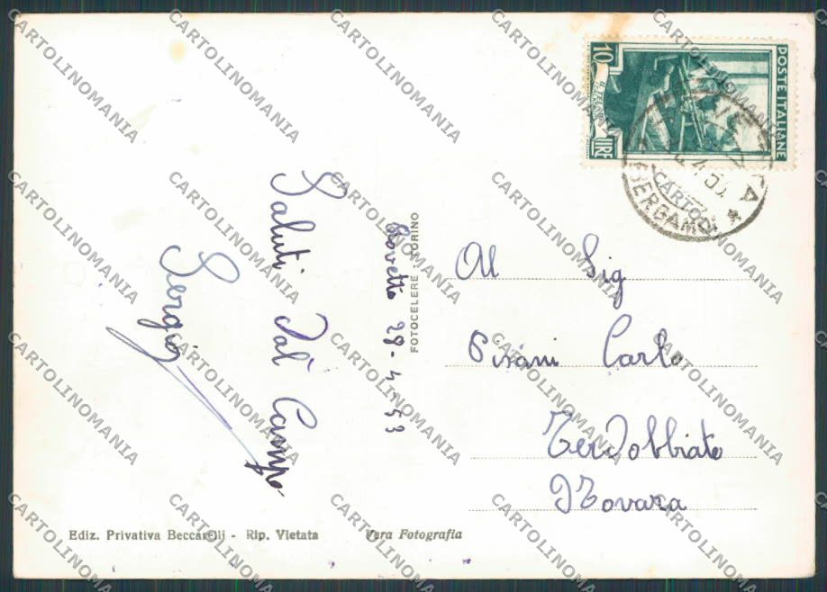 Bergamo Rovetta Presolana foto FG cartolina BB3165 – retro