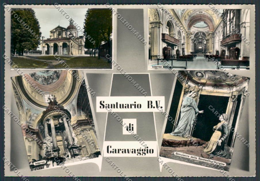 Bergamo Caravaggio Santuario foto FG cartolina BB3181 – fronte