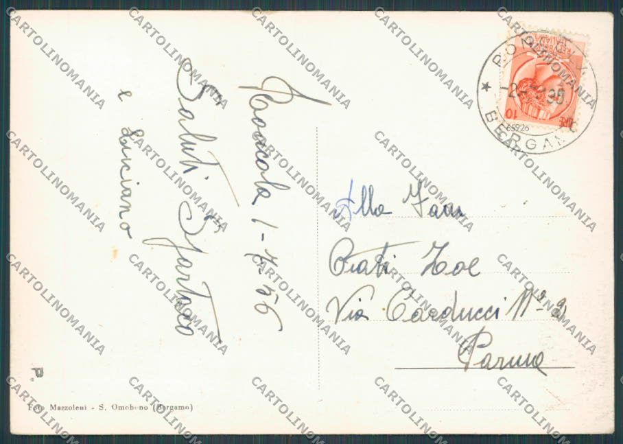 Bergamo Roncola San Bernardo saluti da Panorama FG cartolina BB3191 – retro