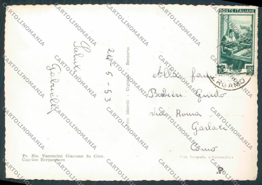 Bergamo Valcava Campi di Narcisi foto FG cartolina BB3195 – retro
