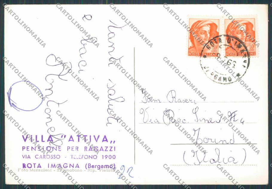 Bergamo Rota Fuori Vedutine foto FG cartolina BB3200 – retro