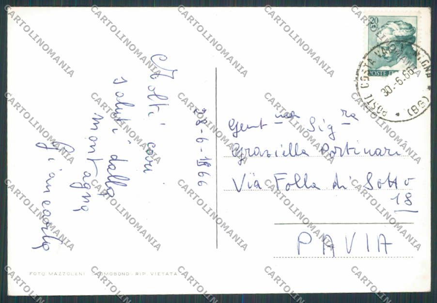Bergamo Costa Imagna saluti da Vedutine foto FG cartolina BB3207 – retro