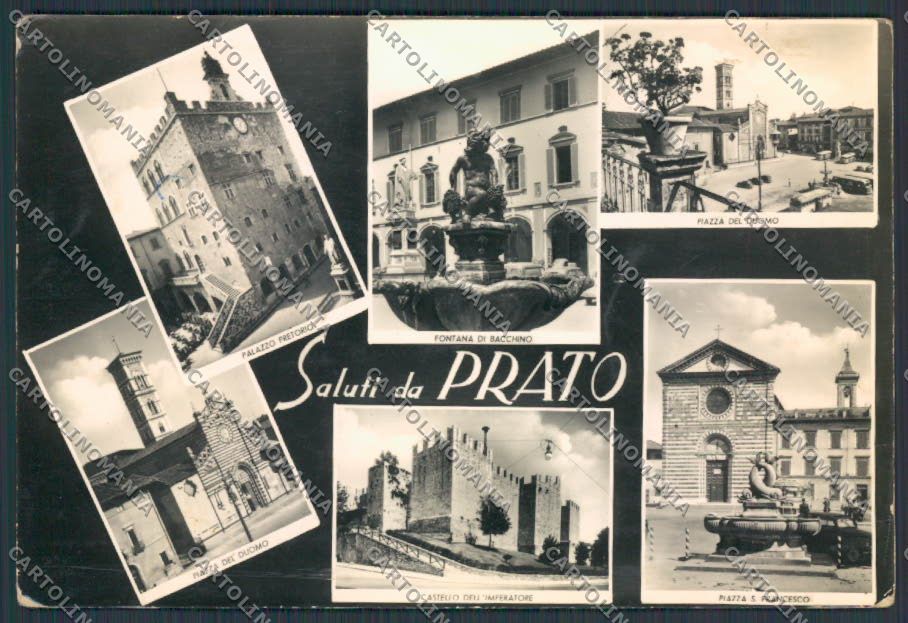 Prato Città Vedutine saluti da foto FG cartolina BB3222 – fronte