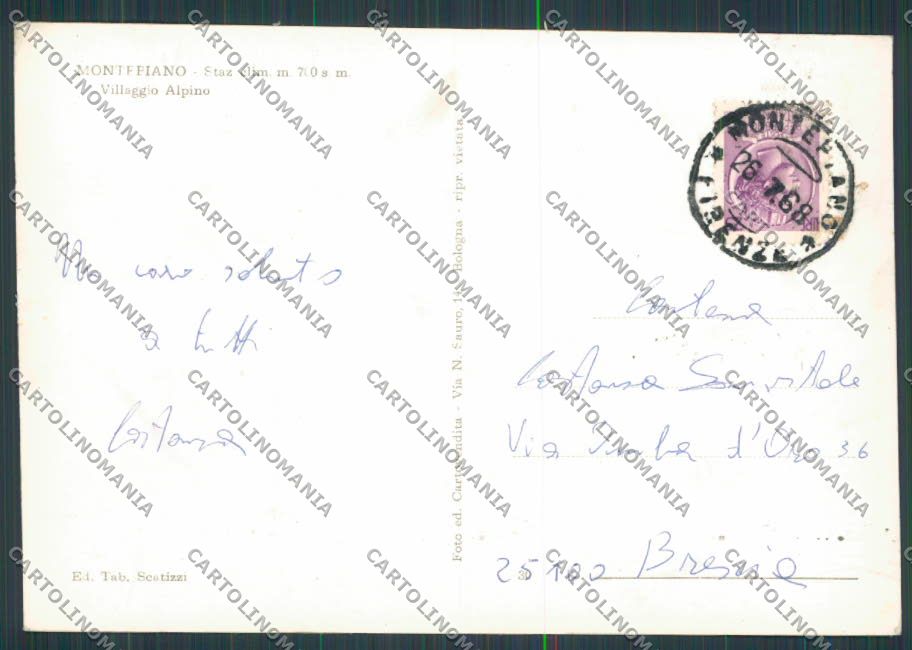 Prato Montepiano Villaggio Alpino foto FG cartolina BB3244 – retro