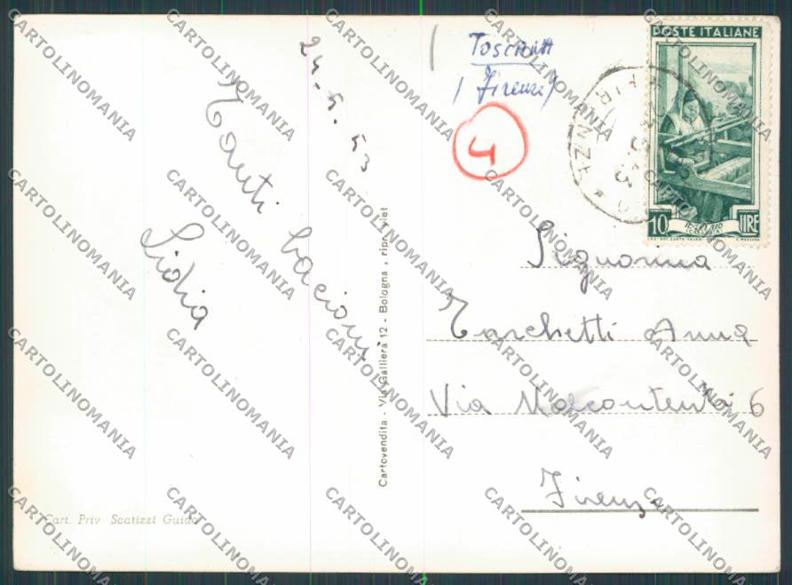 Prato Montepiano Chiesa della Badia foto FG cartolina BB3249 – retro