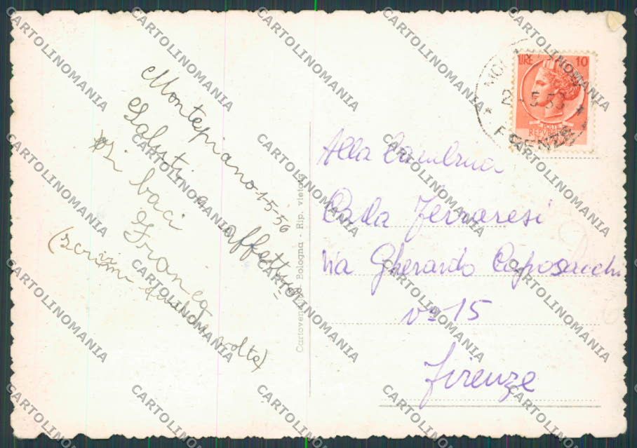 Prato Montepiano Pensione Margherita PIEGHINA FG cartolina BB3255 – retro