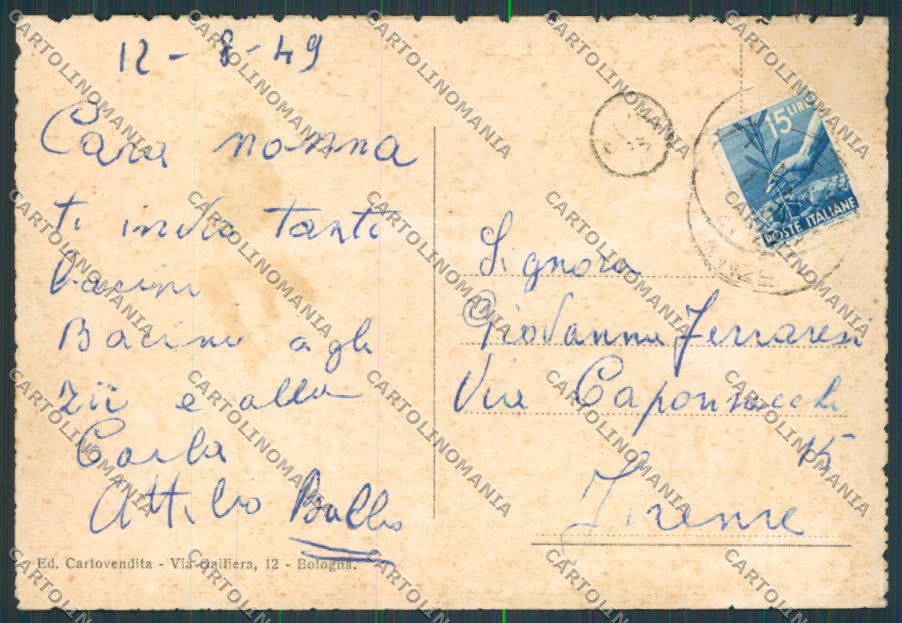 Prato Montepiano Chiesa della Badia FG cartolina BB3256 – retro