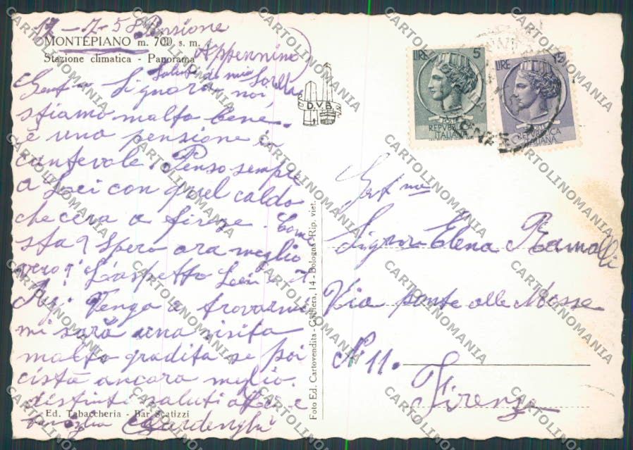 Prato Montepiano Panorama FG cartolina BB3257 – retro