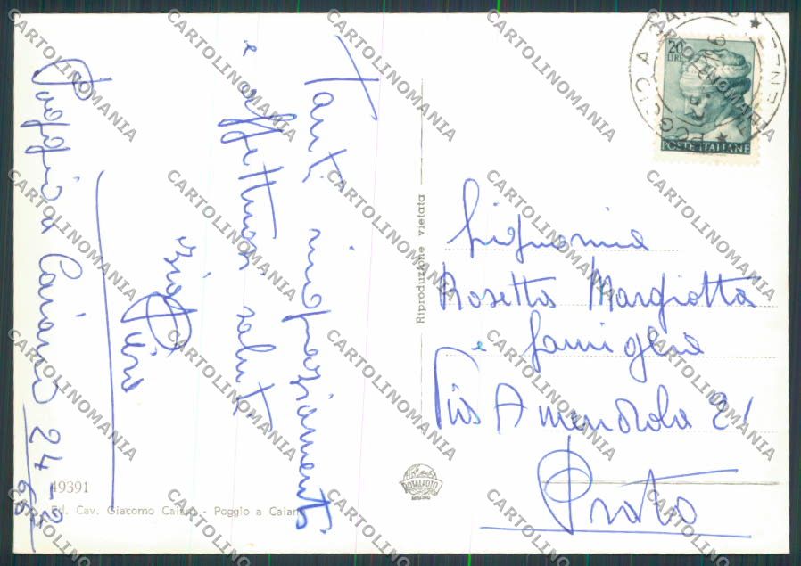 Prato Poggio a Caiano Istituto Sacro Cuore foto FG cartolina BB3269 – retro
