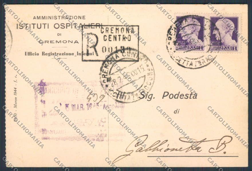Cremona Città Ospedale FG cartolina BB3283 – fronte