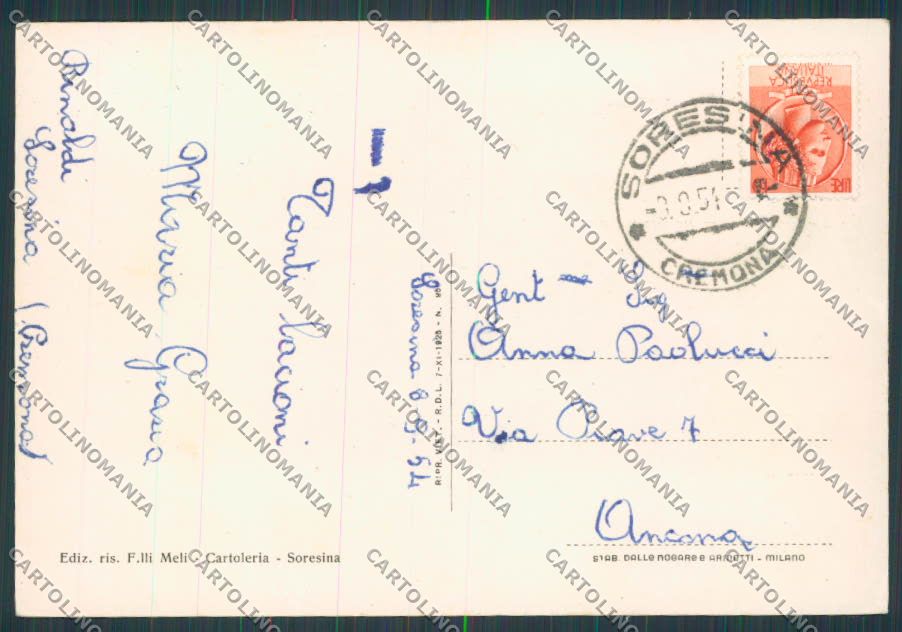 Cremona Soresina Chiesa Parrocchiale  foto FG cartolina BB3289 – retro