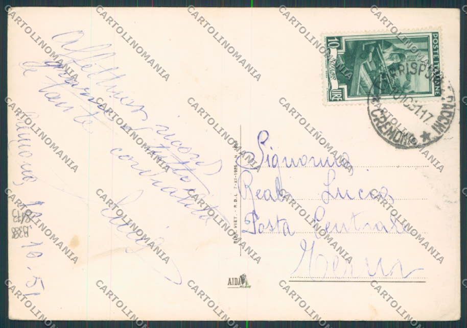 Cremona Città Chiesa Sant Agata FG cartolina BB3298 – retro