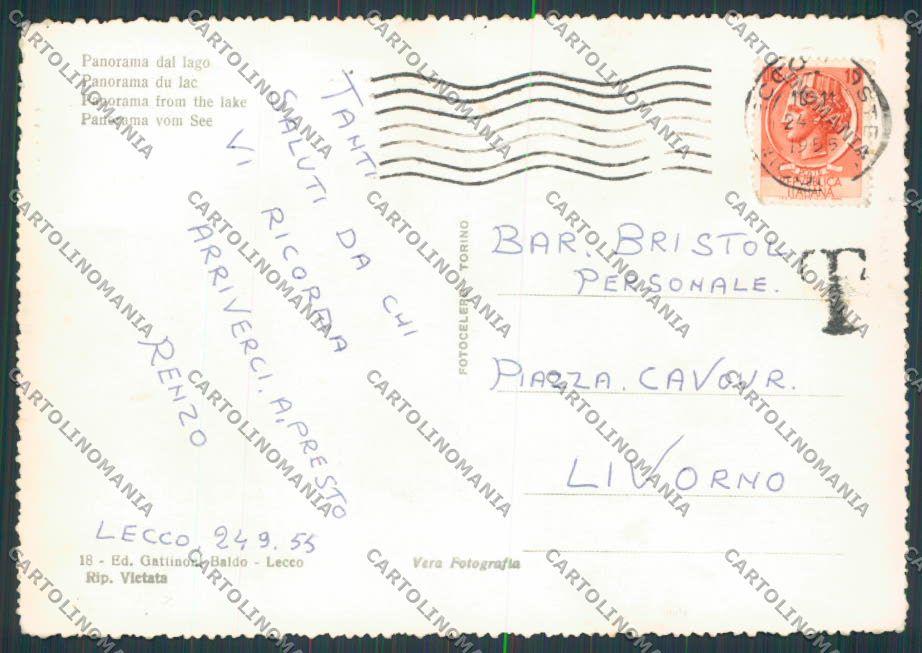 Lecco Città Panorama foto FG cartolina BB3352 – retro
