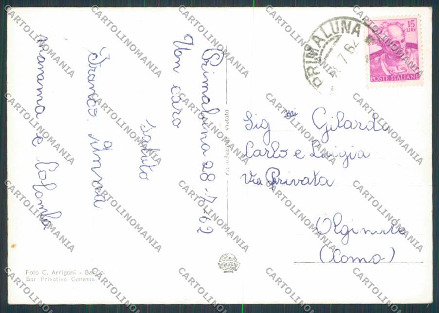 Lecco Primaluna foto FG cartolina BB3360 – retro